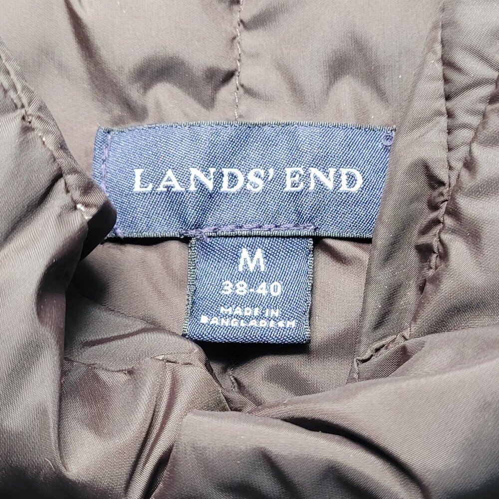Lands End Puffer Vest Black Snap Button Outerwear Mens Medium 38-40 Gorpcore - Picture 4 of 8